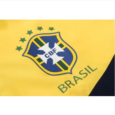 Jaqueta Corta Vento Brasil Preto/Amarelo 18-19