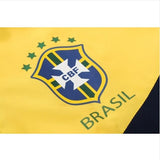 Jaqueta Corta Vento Brasil Preto/Amarelo 18-19